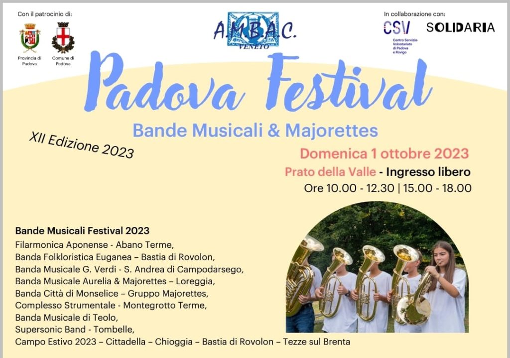 Partecipazione della Banda musicale "Giuseppe Verdi" al "Padova Festival" ed. 2023